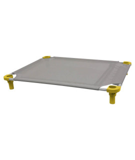 40x30 Pet Cot in Gray with Yellow Legs, Unassembled