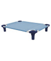 30x22 Pet Cot in Sistine Blue with Navy Legs, Unassembled