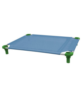 40x30 Pet Cot in Sistine Blue with Dustin Green Legs, Unassembled