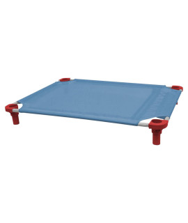 40x30 Pet Cot in Sistine Blue with Red Legs, Unassembled
