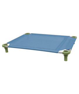40x30 Pet Cot in Sistine Blue with Sage Legs, Unassembled