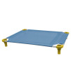 40x30 Pet Cot in Sistine Blue with Yellow Legs, Unassembled