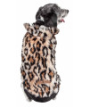 Pet Life Luxe 'Lab-Pard' Dazzling Leopard Patterned Mink Fur Dog Coat Jacket, Brown / Black - Medium