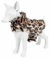 Pet Life Luxe 'Lab-Pard' Dazzling Leopard Patterned Mink Fur Dog Coat Jacket, Brown / Black - Small