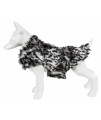 Pet Life Luxe 'Paw Dropping' Designer Gray-Scale Tiger Pattern Mink Fur Dog Coat Jacket, Black And Grey - Medium