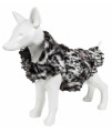 Pet Life Luxe 'Paw Dropping' Designer Gray-Scale Tiger Pattern Mink Fur Dog Coat Jacket, Black And Grey - Small