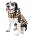 Pet Life Luxe 'Poocheetah' Ravishing Designer Spotted Cheetah Patterned Mink Fur Dog Coat Jacket, Brown / Black - Large