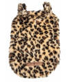 Pet Life Luxe 'Poocheetah' Ravishing Designer Spotted Cheetah Patterned Mink Fur Dog Coat Jacket, Brown / Black - Medium