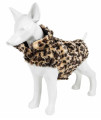 Pet Life Luxe 'Poocheetah' Ravishing Designer Spotted Cheetah Patterned Mink Fur Dog Coat Jacket, Brown / Black - X-Small