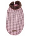 Pet Life Luxe 'Beautifur' Elegant Designer Boxed Mink Fur Dog Coat Jacket, Pink And Brown - Medium