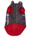 Pet Life 'Allegiance' Classical Plaided Insulated Dog Coat Jacket, Blue And Red Plaid - X-Small