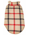 Pet Life 'Allegiance' Classical Plaided Insulated Dog Coat Jacket, White And Red Plaid - Medium
