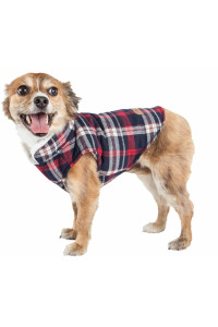 Pet Life 'Puddler' Classical Plaided Insulated Dog Coat Jacket, Black And Red Plaid - Large