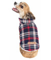 Pet Life 'Puddler' Classical Plaided Insulated Dog Coat Jacket, Black And Red Plaid - Large