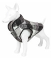 Pet Life 'Black Boxer' Classical Plaided Insulated Dog Coat Jacket, Black, Grey And White Plaid - Large
