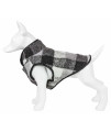 Pet Life 'Black Boxer' Classical Plaided Insulated Dog Coat Jacket, Black, Grey And White Plaid - X-Small