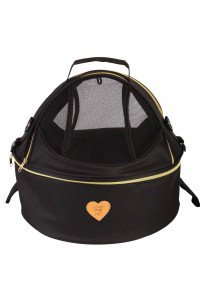 Pet Life 'Air-Venture' Dual-Zip Airline Approved Panoramic Circular Travel Pet Dog Carrier, Black - One Size
