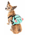 Pet Life 'Dumbone' Dual-Pocketed Compartmental Animated Dog Harness Backpack, Blue - Medium