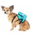 Pet Life 'Waggler Hobbler' Large-Pocketed Compartmental Animated Dog Harness Backpack, Blue - Small