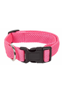 Pet Life 'Aero Mesh' 360 Degree Dual Sided Comfortable And Breathable Adjustable Mesh Dog Collar, Pink - Small