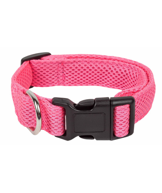 Pet Life 'Aero Mesh' 360 Degree Dual Sided Comfortable And Breathable Adjustable Mesh Dog Collar, Pink - Small