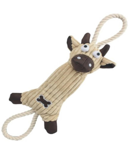 Jute And Rope Plush Cow - Pet Toy