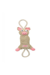 Jute And Rope Plush Pig - Pet Toy