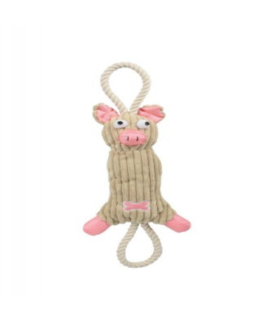 Jute And Rope Plush Pig - Pet Toy