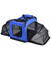 Pet Life 'Hounda Accordion' Metal Framed Soft-Folding Collapsible Dual-Sided Expandable Pet Dog Crate, Light Blue - Medium
