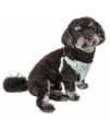 Pet Life 'Fidomite' Mesh Reversible And Breathable Adjustable Dog Harness W/ Designer Bowtie, Blue / Grey - Medium