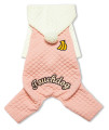 Touchdog Fashion Designer Full Body Quilted Pet Dog Hooded Sweater - Large - Pink/White