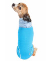 Pet Life Active 'Pull-Rover' Premium 4-Way Stretch Two-Toned Performance Sleeveless Dog T-Shirt Tank Top Hoodie, Electric Blue - Large