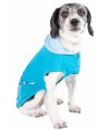 Pet Life Active 'Pull-Rover' Premium 4-Way Stretch Two-Toned Performance Sleeveless Dog T-Shirt Tank Top Hoodie, Electric Blue - Large