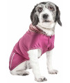 Pet Life Active 'Pull-Rover' Premium 4-Way Stretch Two-Toned Performance Sleeveless Dog T-Shirt Tank Top Hoodie, Burgundy / Maroon - Small