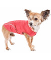 Pet Life Active 'Pull-Rover' Premium 4-Way Stretch Two-Toned Performance Sleeveless Dog T-Shirt Tank Top Hoodie, Red - Small