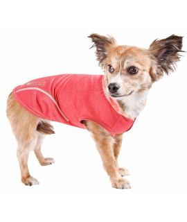 Pet Life Active 'Pull-Rover' Premium 4-Way Stretch Two-Toned Performance Sleeveless Dog T-Shirt Tank Top Hoodie, Red - X-Large