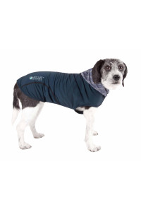 Pet Life Active 'Pull-Rover' Premium 4-Way Stretch Two-Toned Performance Sleeveless Dog T-Shirt Tank Top Hoodie, Teal - Medium