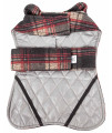 Touchdog 2-In-1 Tartan Plaided Dog Jacket With Matching Reversible Dog Mat, Red Plaid - Large