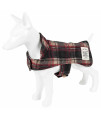 Touchdog 2-In-1 Tartan Plaided Dog Jacket With Matching Reversible Dog Mat, Red Plaid - X-Small