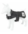 Touchdog 2-In-1 Windowpane Plaided Dog Jacket With Matching Reversible Dog Mat, Dark Grey Plaid - Medium