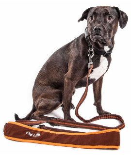 Pet Life 'Free-Fetcher' Hands Free Over-The-Shoulder Shock Absorbent Dog Leash, Brown - Large