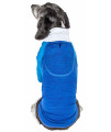 Pet Life Active 'Chewitt Wagassy' 4-Way Stretch Performance Long Sleeve Dog T-Shirt, Blue - Large