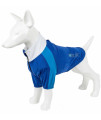 Pet Life Active 'Chewitt Wagassy' 4-Way Stretch Performance Long Sleeve Dog T-Shirt, Blue - Small