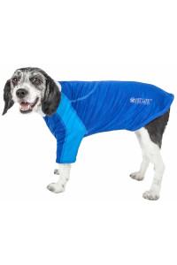Pet Life Active 'Chewitt Wagassy' 4-Way Stretch Performance Long Sleeve Dog T-Shirt, Blue - X-Large