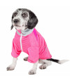 Pet Life Active 'Chewitt Wagassy' 4-Way Stretch Performance Long Sleeve Dog T-Shirt, Light Pink - Large
