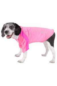 Pet Life Active 'Chewitt Wagassy' 4-Way Stretch Performance Long Sleeve Dog T-Shirt, Light Pink - Small