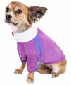 Pet Life Active 'Chewitt Wagassy' 4-Way Stretch Performance Long Sleeve Dog T-Shirt, Lavander - Small