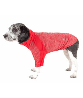 Pet Life Active 'Chewitt Wagassy' 4-Way Stretch Performance Long Sleeve Dog T-Shirt, Red - X-Large