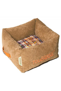 Touchdog Exquisite-Wuff Posh Rectangular Diamond Stitched Fleece Plaid Dog Bed
