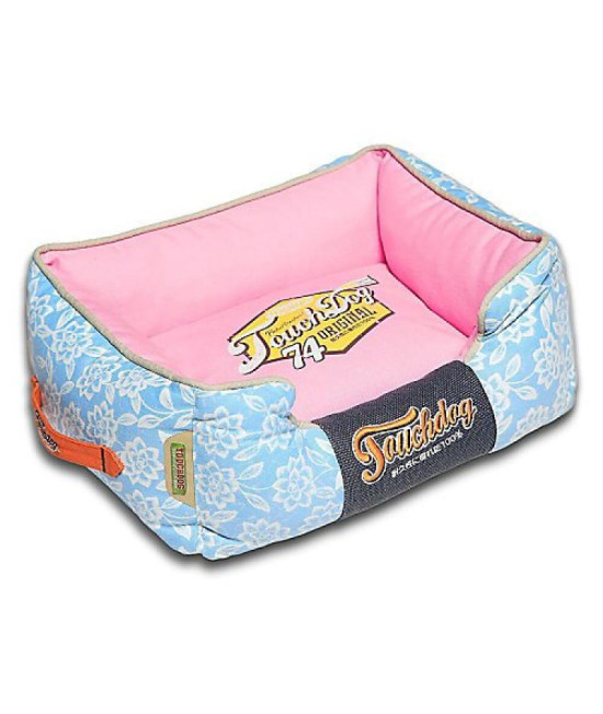 Touchdog Rose-Pedal Patterned Premium Rectangular Dog Bed